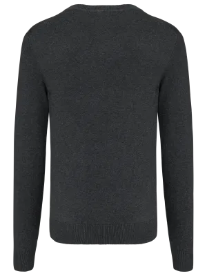 Pullover premium col V – Black Heather