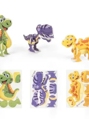 DINOSAURUS. Puzzle 3D de papel con forma de dinosaurio