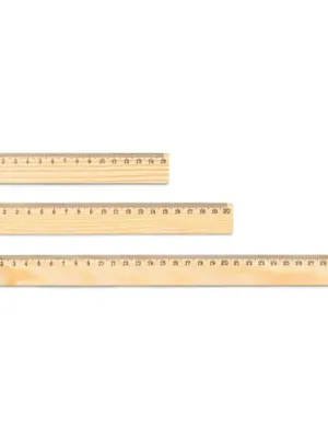 WESLEY 15. Regla de madera de pino con escala de 15 cm