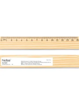WESLEY 15. Regla de madera de pino con escala de 15 cm