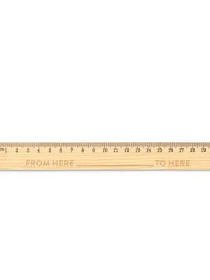 WESLEY 20. Pine wood ruler with 20 cm scale