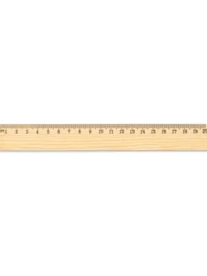 WESLEY 20. Pine wood ruler with 20 cm scale – Naturel clair
