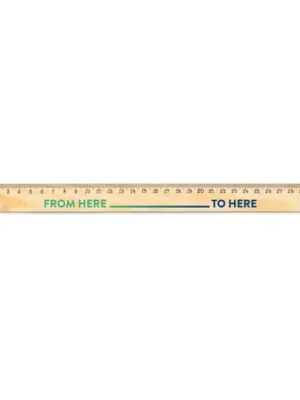 WESLEY 30. Pine wood ruler with 30 cm scale