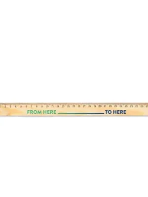 WESLEY 30. Pine wood ruler with 30 cm scale
