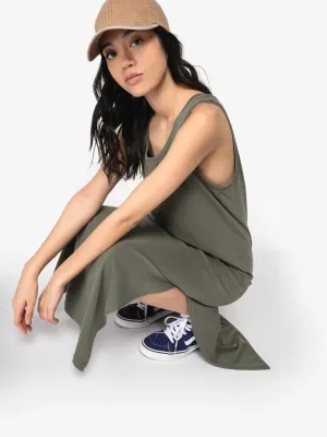 Eco-friendly ladies' jersey washed effect dress