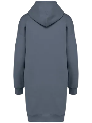 Eco-friendly ladies' hooded sweatshirt dress – Mineral Grey