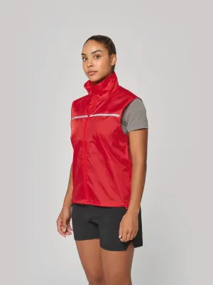 Running gilet with mesh back