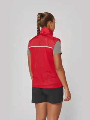 Running gilet with mesh back