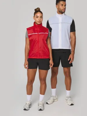 Running gilet with mesh back