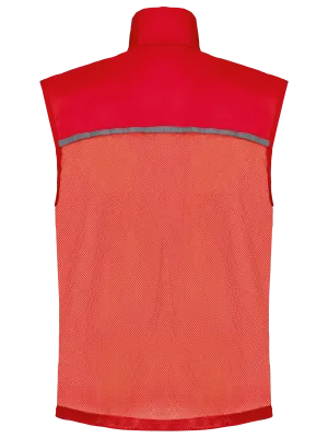 Running gilet with mesh back – Red