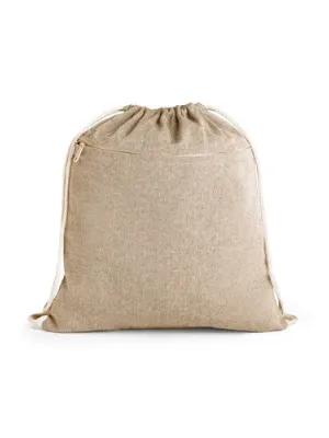 CHANCERY. Sac à cordelettes en coton recyclé (70%), polyester (30% rPET) (140 g/m²) – Naturel