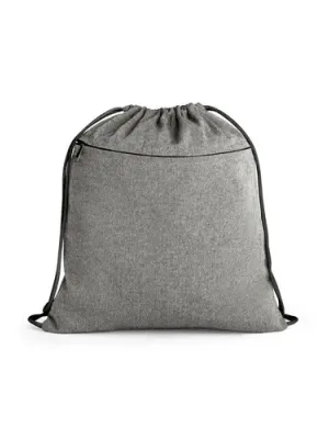 CHANCERY. Sac à cordelettes en coton recyclé (70%), polyester (30% rPET) (140 g/m²) – Noir