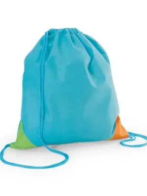 BISSAYA. Colourful non-woven drawstring bag (80 g/m²) – Bleu clair
