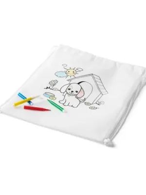 DRAWS. Children's drawstring bag for colouring (80 g/m²)