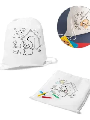 DRAWS. Children's drawstring bag for colouring (80 g/m²)