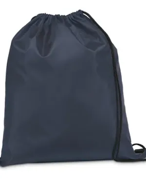 CARNABY. Sac à dos 210D avec cordons de serrage noirs – Bleu marine