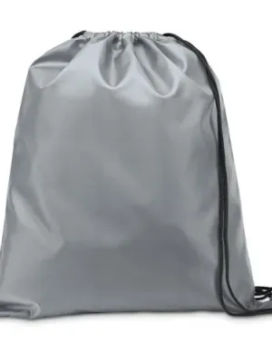 CARNABY. Sac à dos 210D avec cordons de serrage noirs – Gris clair