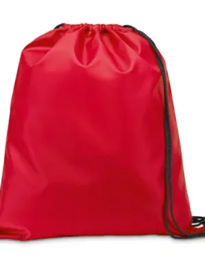 CARNABY. Sac à dos 210D avec cordons de serrage noirs – Rouge