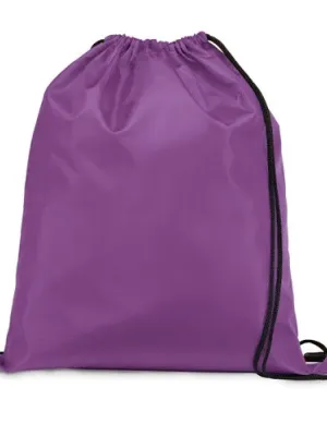 CARNABY. Sac à dos 210D avec cordons de serrage noirs – Violet