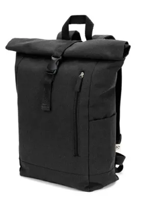 SAINT. Mochila enrollable de algodón reciclado y poliéster reciclado (380 g/m²) – Noir