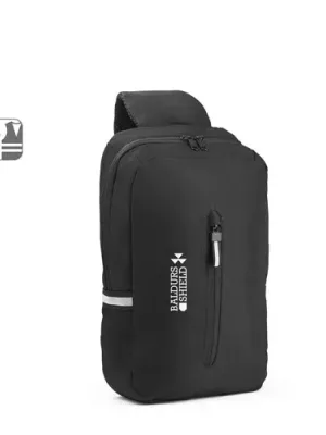 DELFOS. 300D recycled polyester and 600D recycled polyester single strap backpack, with 210D recycled polyester lining