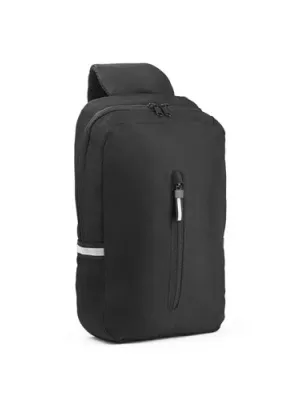 DELFOS. 300D recycled polyester and 600D recycled polyester single strap backpack, with 210D recycled polyester lining – Noir