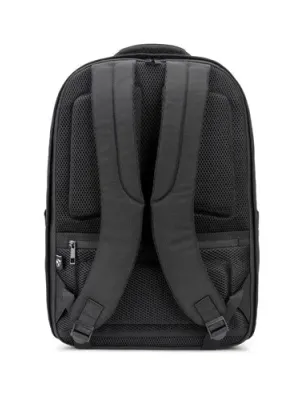 YANGON BPACK. Anti-theft backpack, in twill with water-repellent coating and high-density 600D recycled polyester, for 17'3" laptop