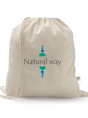 SALAMANCA. Bolsa tipo mochila de algodón reciclado (70%) y poliéster (30% rPET) (150 g/m²)