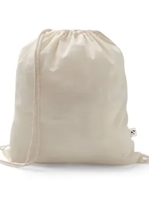 SALAMANCA. Bolsa tipo mochila de algodón reciclado (70%) y poliéster (30% rPET) (150 g/m²) – Naturel clair