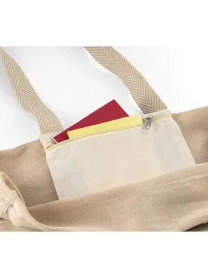 PADOVA. Sac à dos en juco (275 g/m²) 100% coton (120 g/m²) avec poche intérieure
