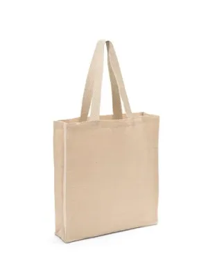 PADOVA. Sac à dos en juco (275 g/m²) 100% coton (120 g/m²) avec poche intérieure – Naturel