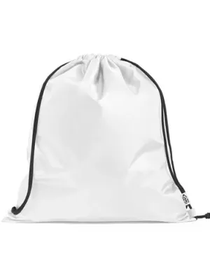 PEMBA. Sac-à-dos ficelle en polyester recyclé (100% rPET) 190T – Blanc