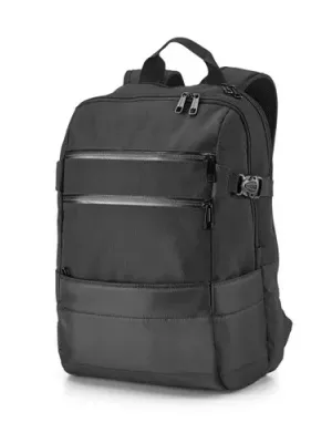 ZIPPERS BPACK. 15'6" Laptop backpack in 300D polyester and 840D jacquard – Noir