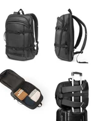 KAMPALA. Sac à dos pour ordinateur portable en polyester recyclé haute densité 900D, avec revêtement imperméable et doublure en