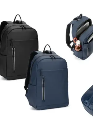 NOUMEA. Mochila para portátil de PU (16"), con cremalleras resistentes al agua