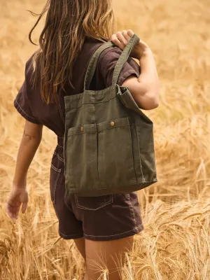 Sac à main à double poche frontale