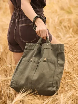 Sac à main à double poche frontale