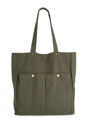 Sac à main à double poche frontale – Washed Kombu Green