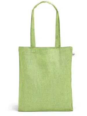 RYNEK. Recycled cotton bag (70%) and polyester (30% rPET) (140 g/m²) – Vert clair