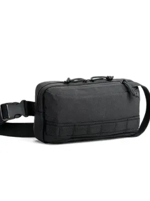 EDINBURGH. Waist bag in high-density 600D recycled polyester and 210D recycled polyester lining – Noir