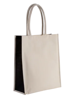 Sac cabas en coton / jute - 23 L – NATURAL / BLACK