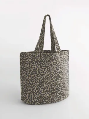 Bolsa de lona con estampado de leopardo