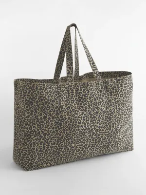 Bolsa de lona oversize con estampado de leopardo – Vintage leopard print