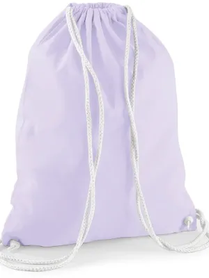 Bolsa de gimnasio de algodón – Lavender / White