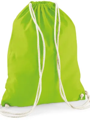 Bolsa de gimnasio de algodón – Lime Green