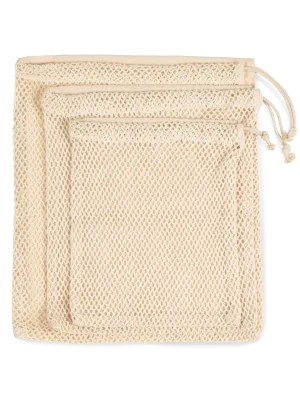 Bolsa de red con cordoncillo – Natural