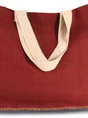 Jute bag with contrasting stitching