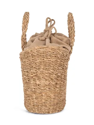 Eco-friendly half-moon seagrass basket bag