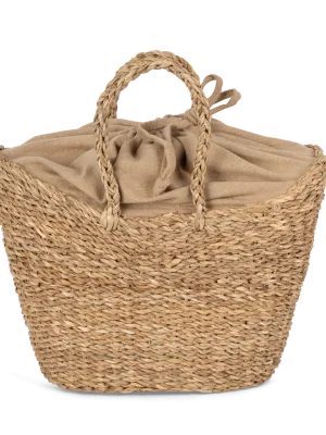 Eco-friendly half-moon seagrass basket bag – Seagrass / Hemp