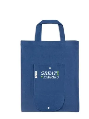 SIENA. Foldable bag in cotton (50%), recycled cotton (30%) and polyester (20% rPET) (140 g/m²)